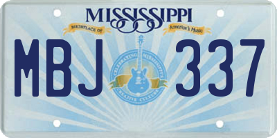 MS license plate MBJ337