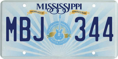 MS license plate MBJ344