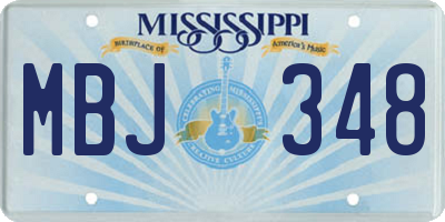 MS license plate MBJ348