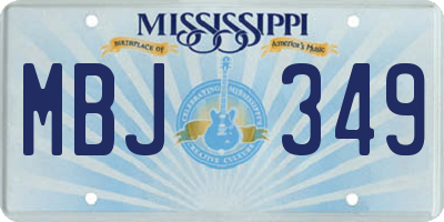 MS license plate MBJ349
