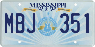 MS license plate MBJ351