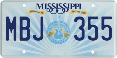 MS license plate MBJ355