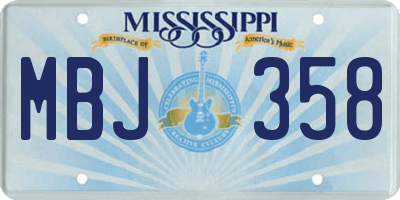 MS license plate MBJ358
