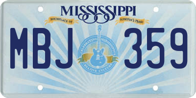 MS license plate MBJ359