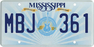 MS license plate MBJ361
