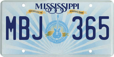 MS license plate MBJ365