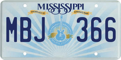 MS license plate MBJ366