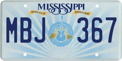 MS license plate MBJ367