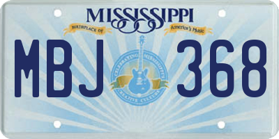 MS license plate MBJ368