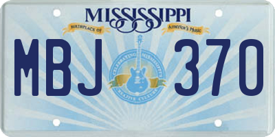 MS license plate MBJ370