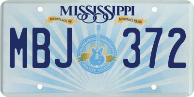 MS license plate MBJ372