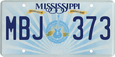 MS license plate MBJ373