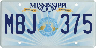 MS license plate MBJ375