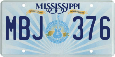 MS license plate MBJ376