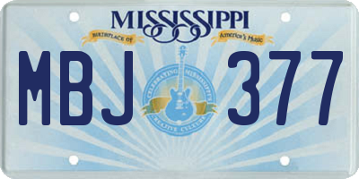 MS license plate MBJ377