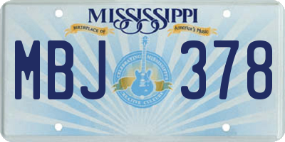MS license plate MBJ378