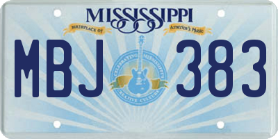 MS license plate MBJ383