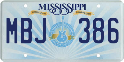 MS license plate MBJ386