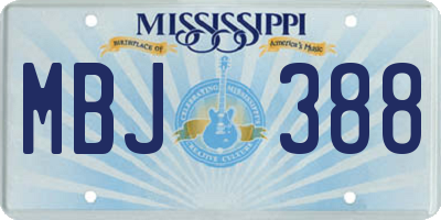 MS license plate MBJ388