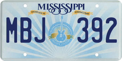 MS license plate MBJ392