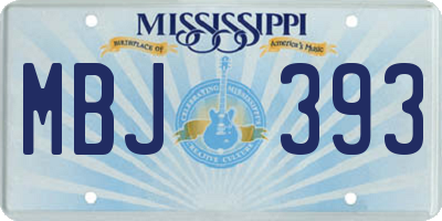MS license plate MBJ393