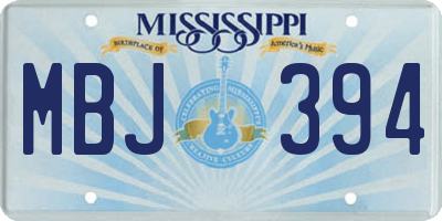 MS license plate MBJ394