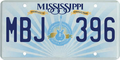 MS license plate MBJ396