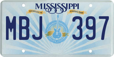 MS license plate MBJ397