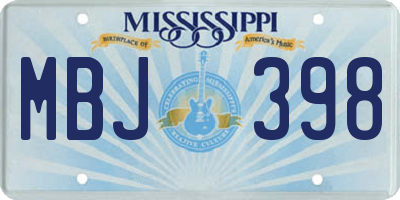 MS license plate MBJ398