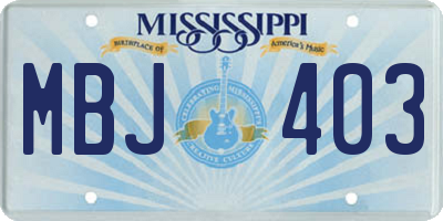 MS license plate MBJ403