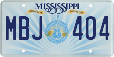 MS license plate MBJ404