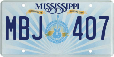 MS license plate MBJ407