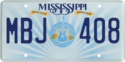 MS license plate MBJ408