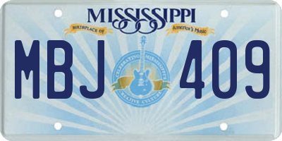 MS license plate MBJ409