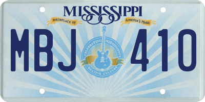 MS license plate MBJ410