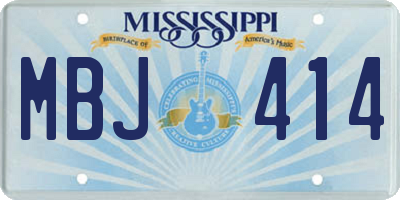 MS license plate MBJ414
