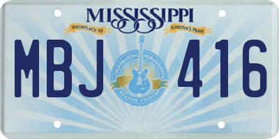 MS license plate MBJ416