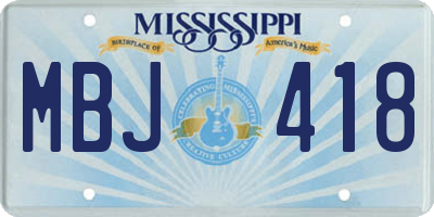MS license plate MBJ418