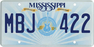 MS license plate MBJ422