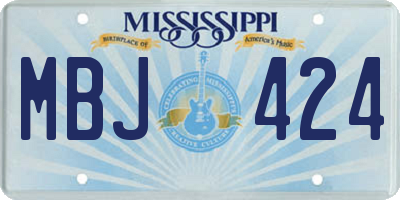 MS license plate MBJ424