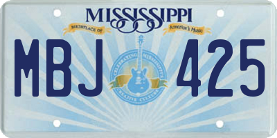 MS license plate MBJ425