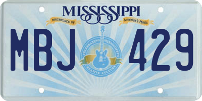 MS license plate MBJ429