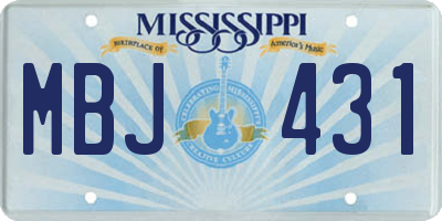 MS license plate MBJ431