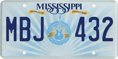 MS license plate MBJ432