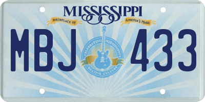 MS license plate MBJ433