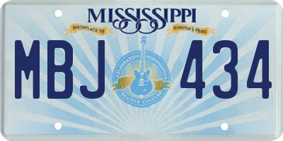 MS license plate MBJ434