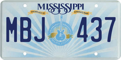 MS license plate MBJ437