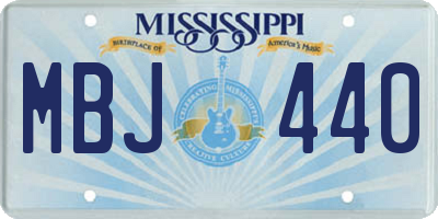 MS license plate MBJ440