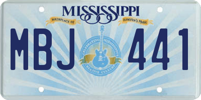MS license plate MBJ441