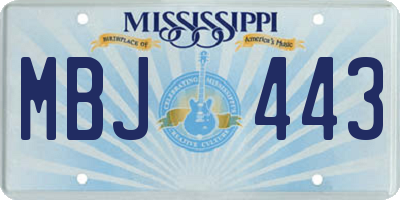 MS license plate MBJ443